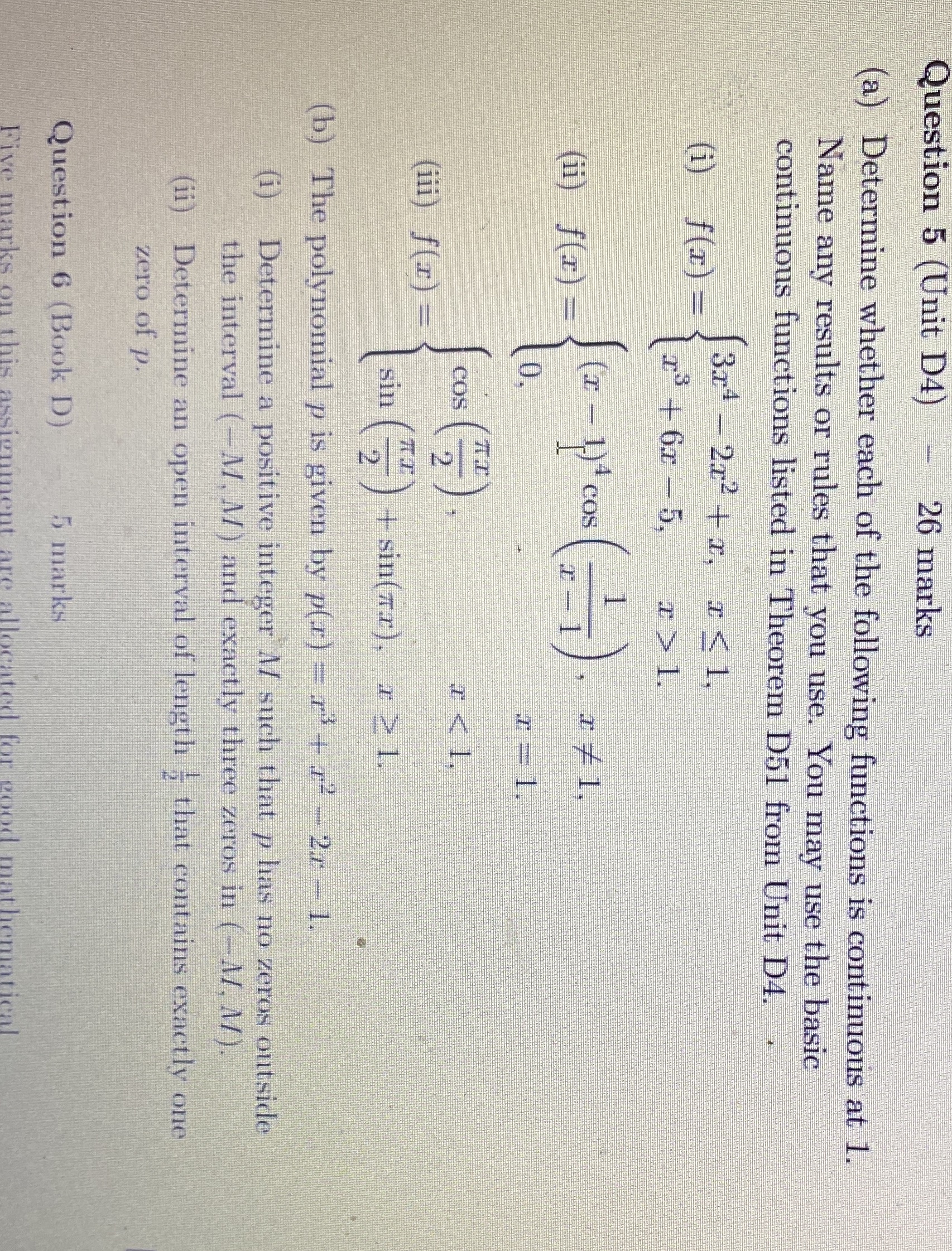 Question 5 (Unit D4) 26 marks (a) Determine