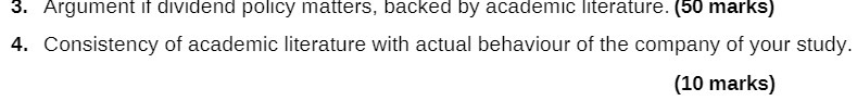 3. Argument if dividend policy matters, backed by