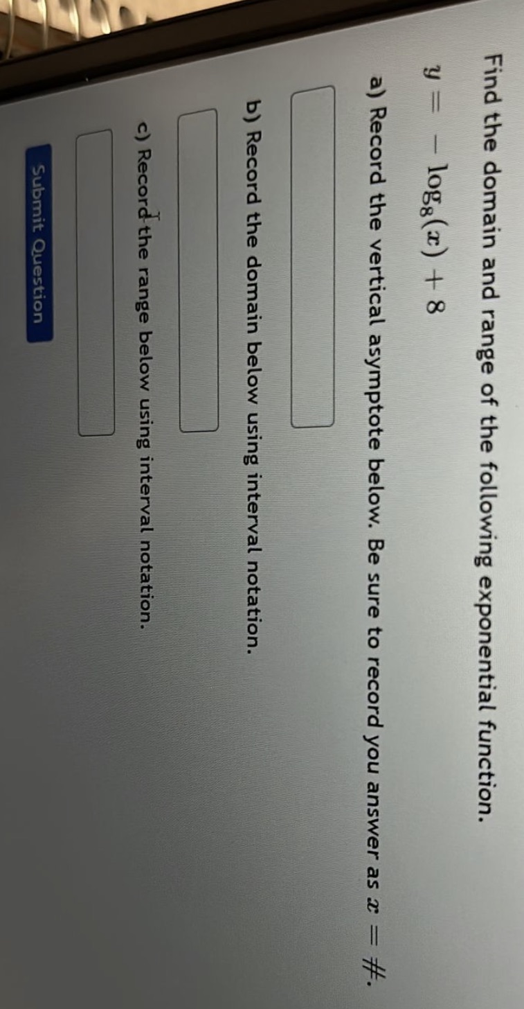 Find the domain and range of the following