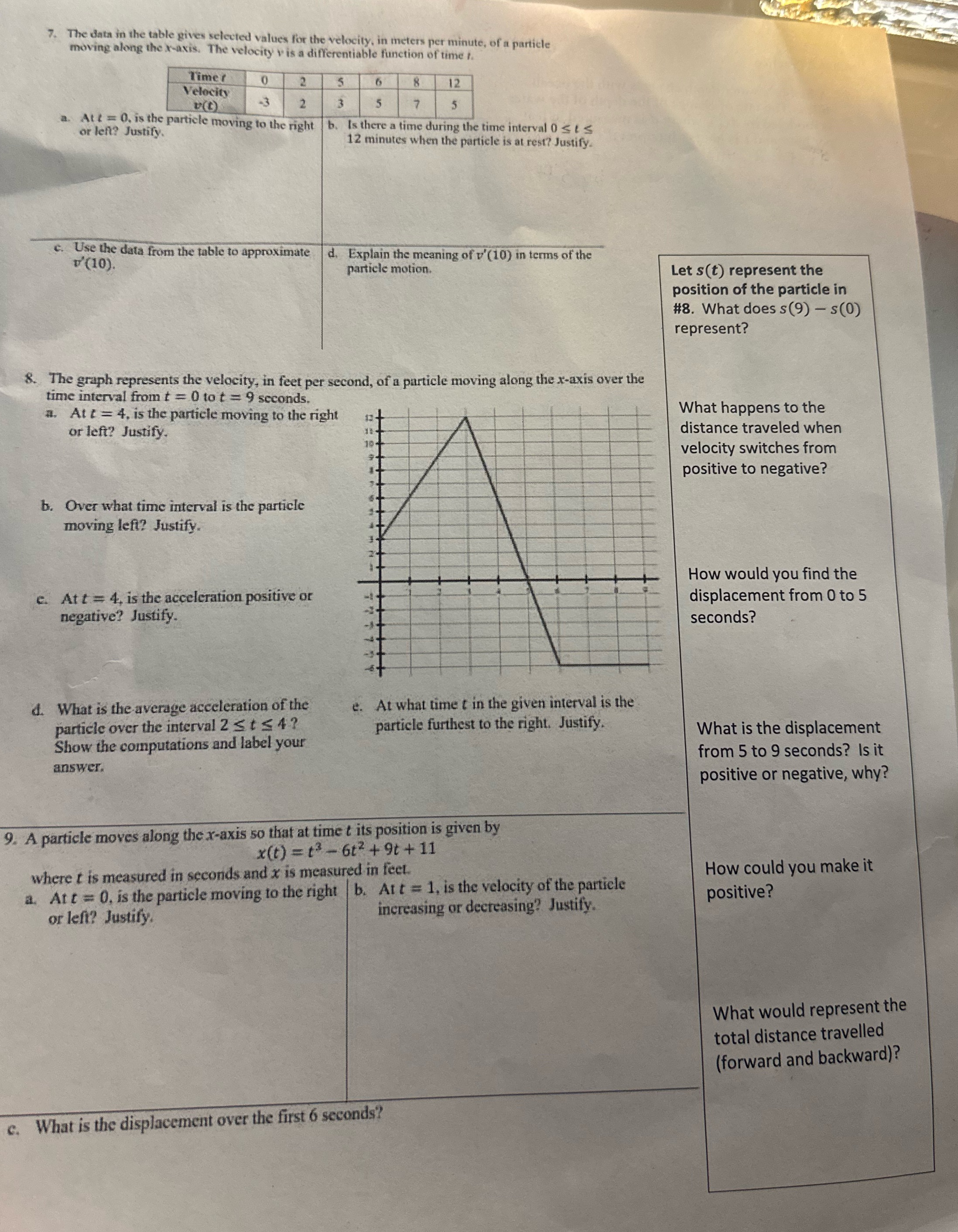 Show work 7. The data in the table gives selected