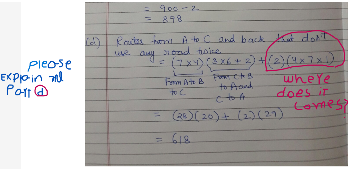 1.There are seven different roads between town A