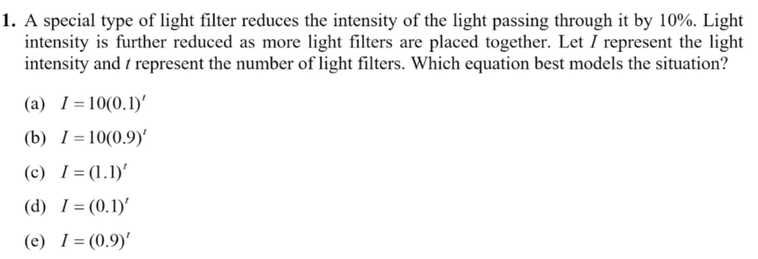 1. A special type of light filter reduces the