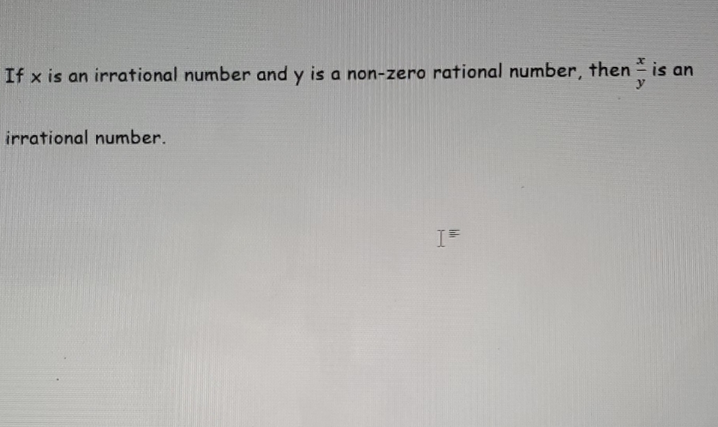 discrete mathematics If x is an irrational number