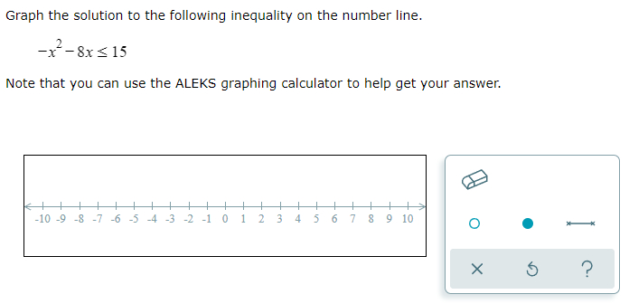 question 1 Graph the solution to the following