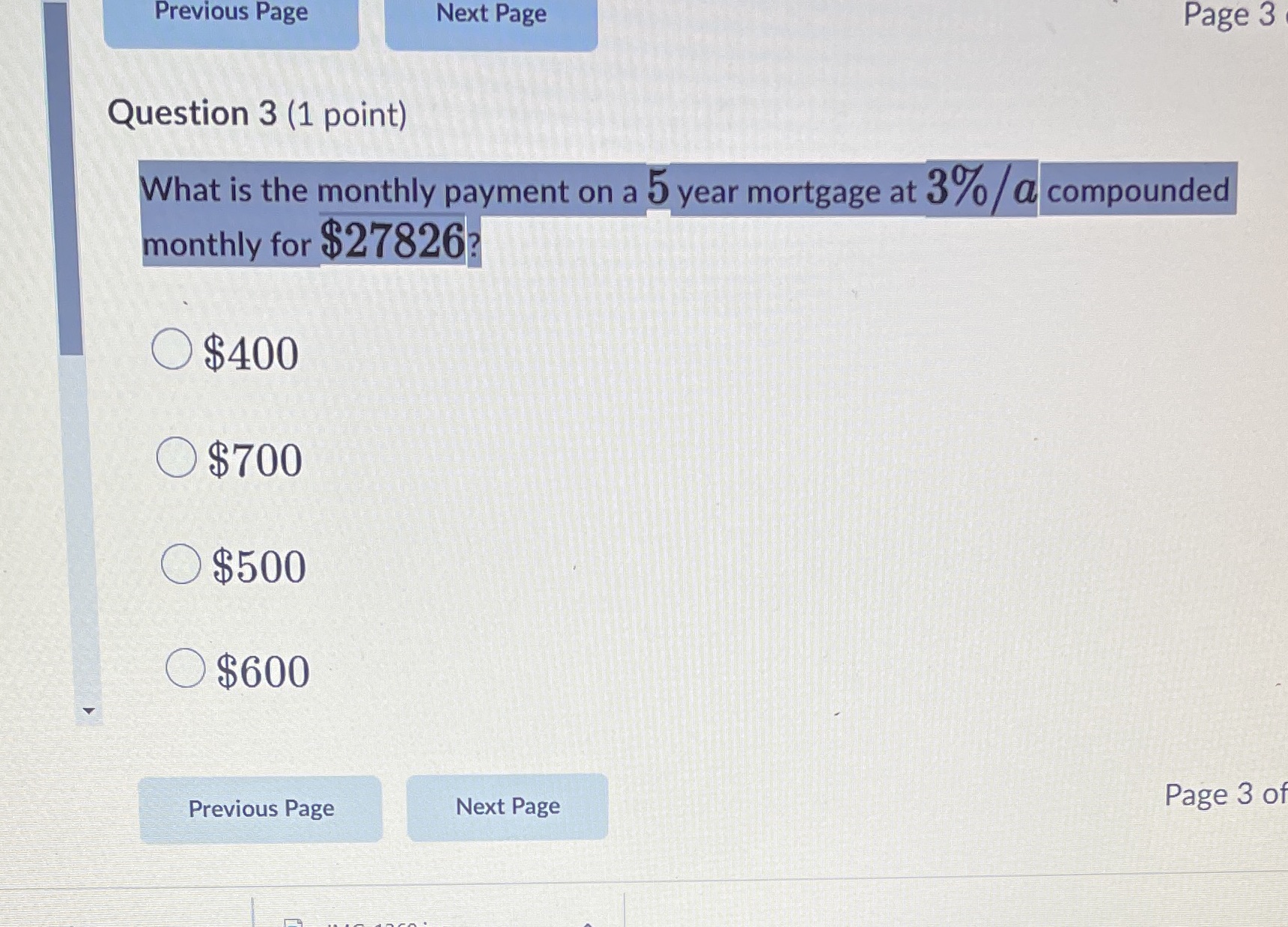 Previous Page Next Page Page 3 Question 3 (1