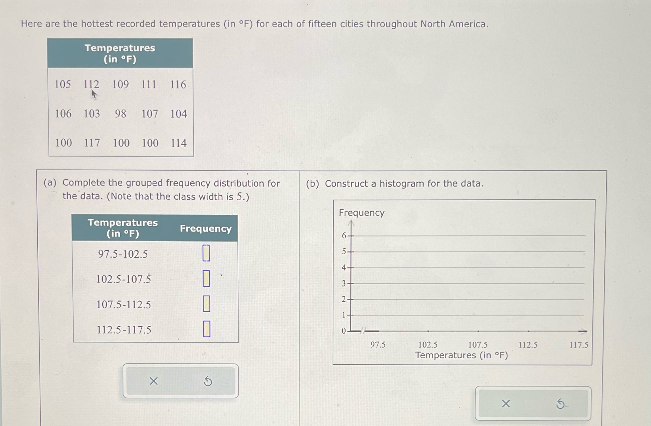 Maths Here are the hottest recorded temperatures
