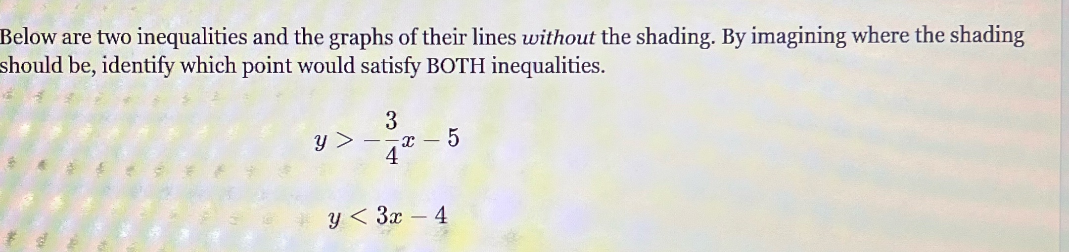 Below are two inequalities and the graphs of