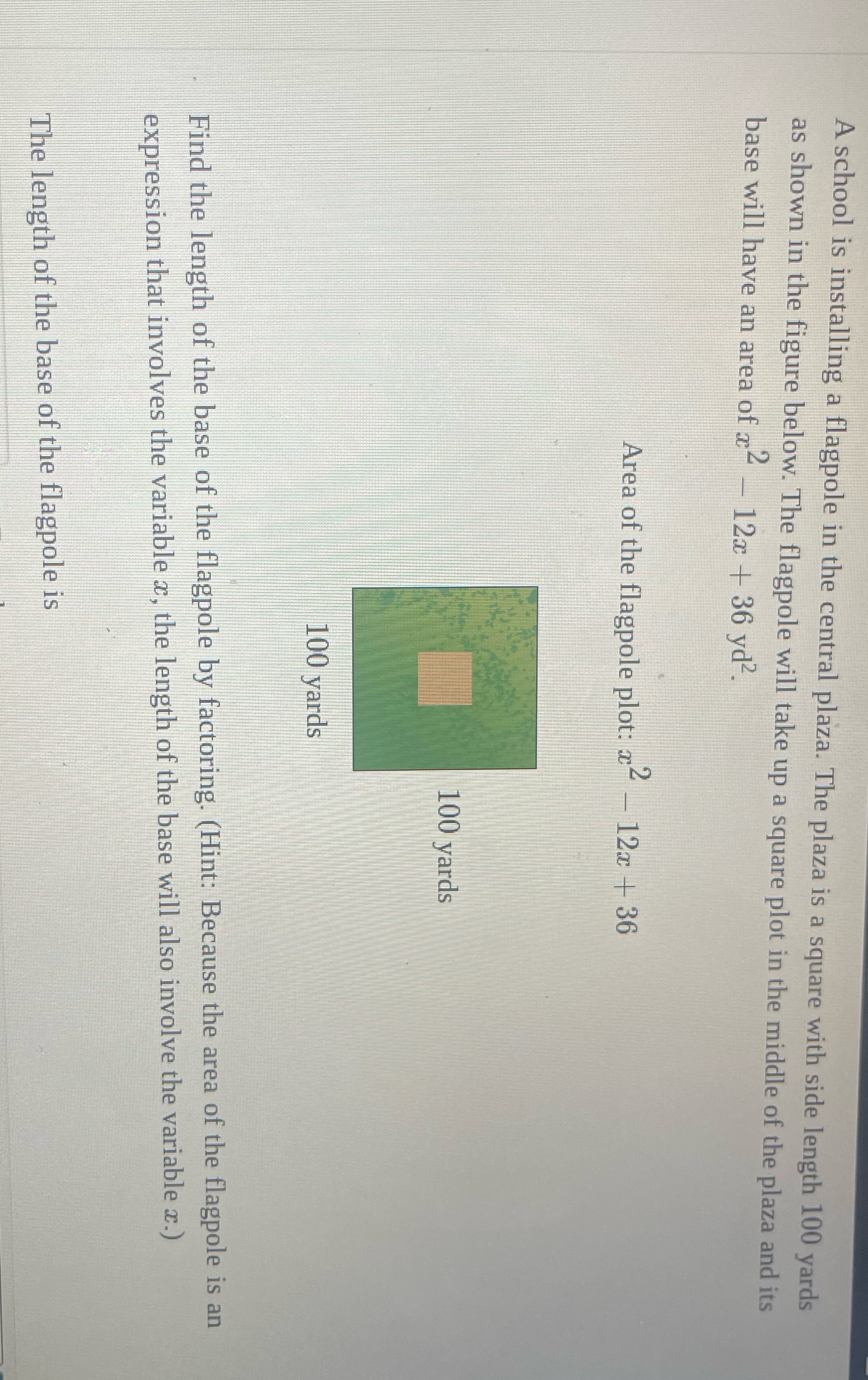 A school is installing a flagpole in the central