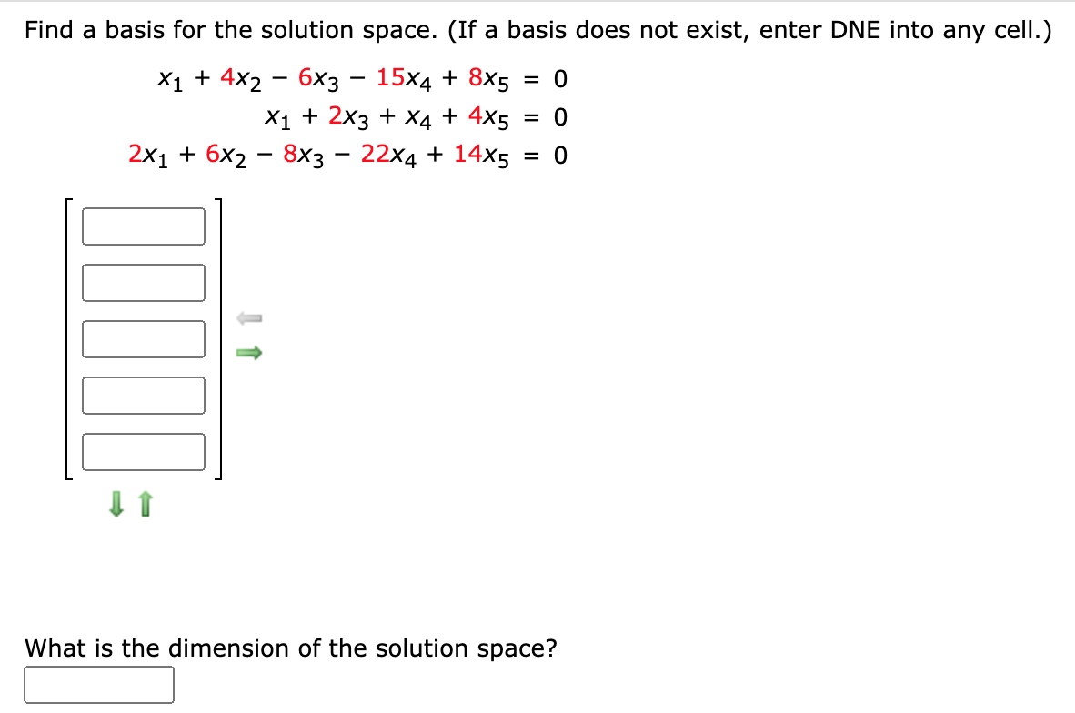 Solve problem, thank you. Find a basis for the