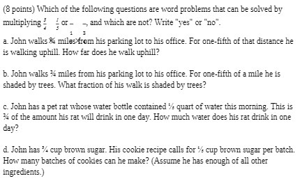 (8 points) Which of the following questions are