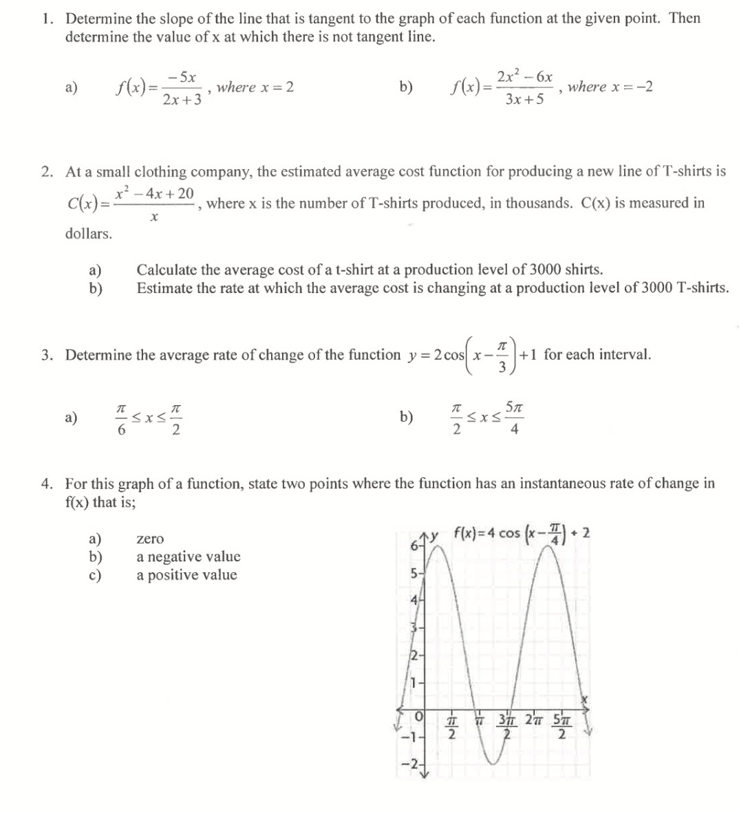 1. Determine the slope of the line that is