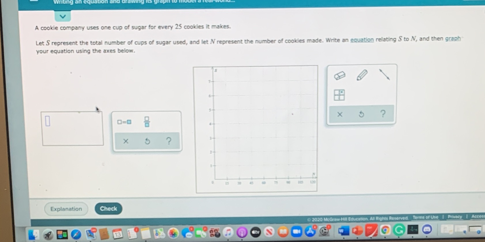 Writing an equation and drawing A cookie company