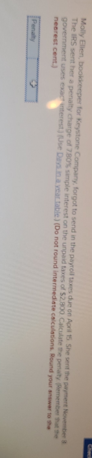 I need an explanation Molly Ellen, bookkeeper for