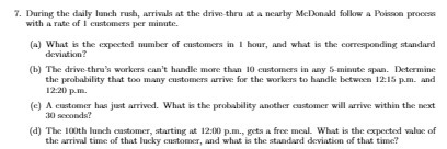 7. During the daily lunch rush, arrivals at the