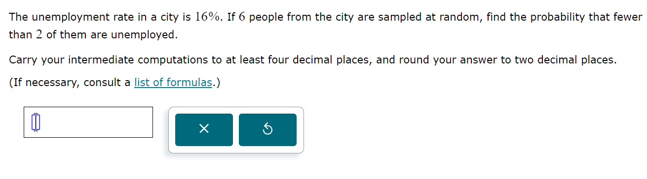 The unemployment rate in a city is 16%. If 6