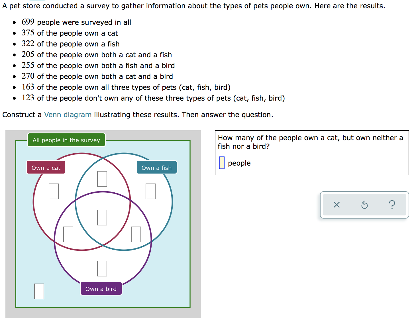 A pet store conducted a survey to gather