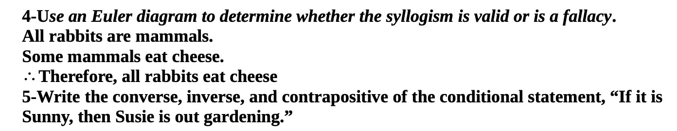 4-Use an Euler diagram to determine whether the