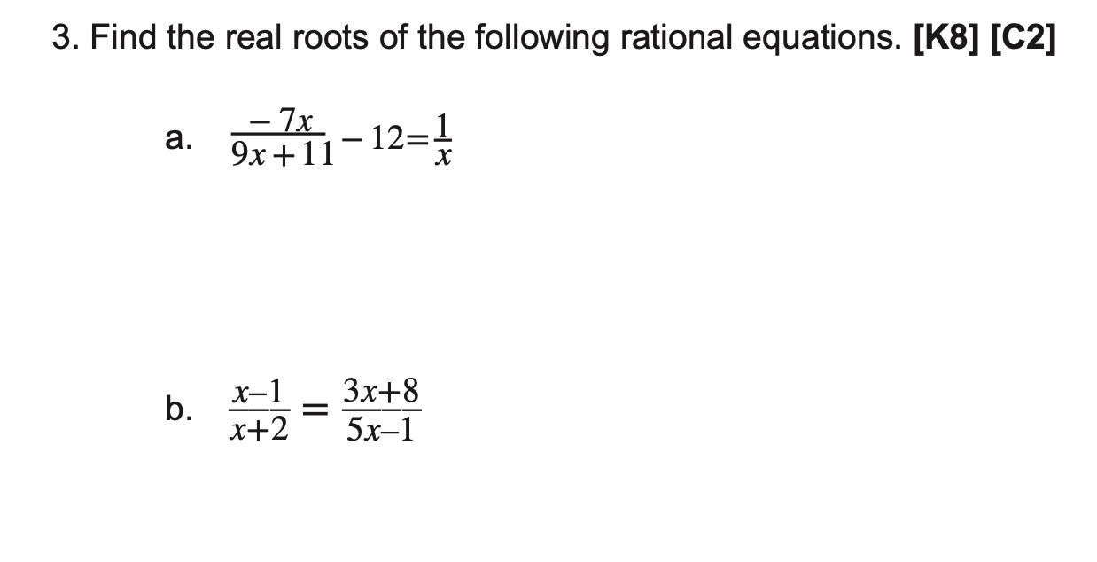 Find the real roots of the following rational