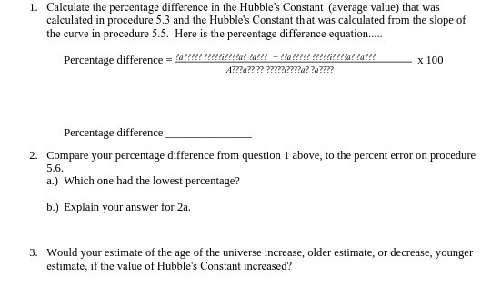 1. Calculate the percentage difference in the