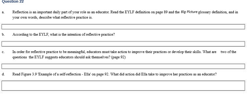 Question 22 a. Reflection is an important daily