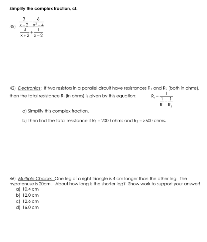 Simplify the complex fraction, ct. 3 6 35) X-2