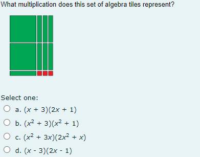 What multiplication does this set of algebra