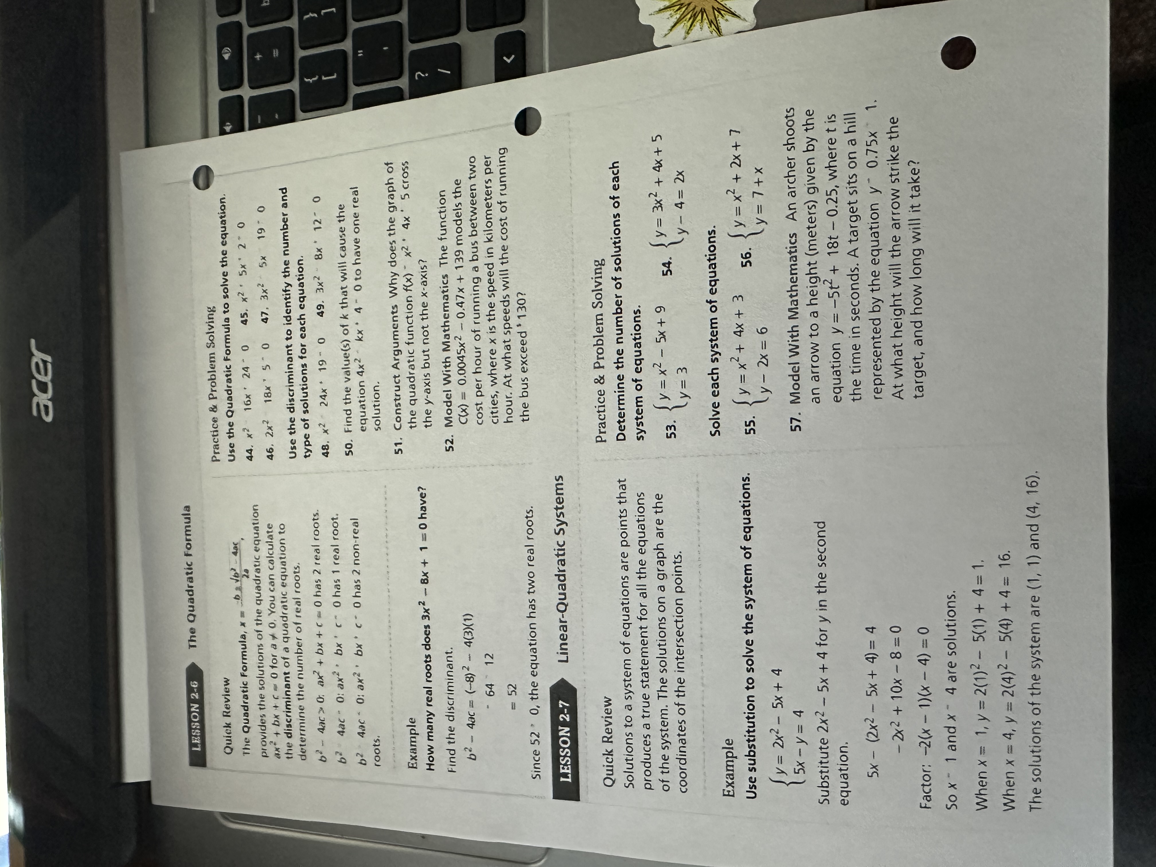 Due Sep 21 at 11:59pm ACT PE1 acer LESSON 2-5