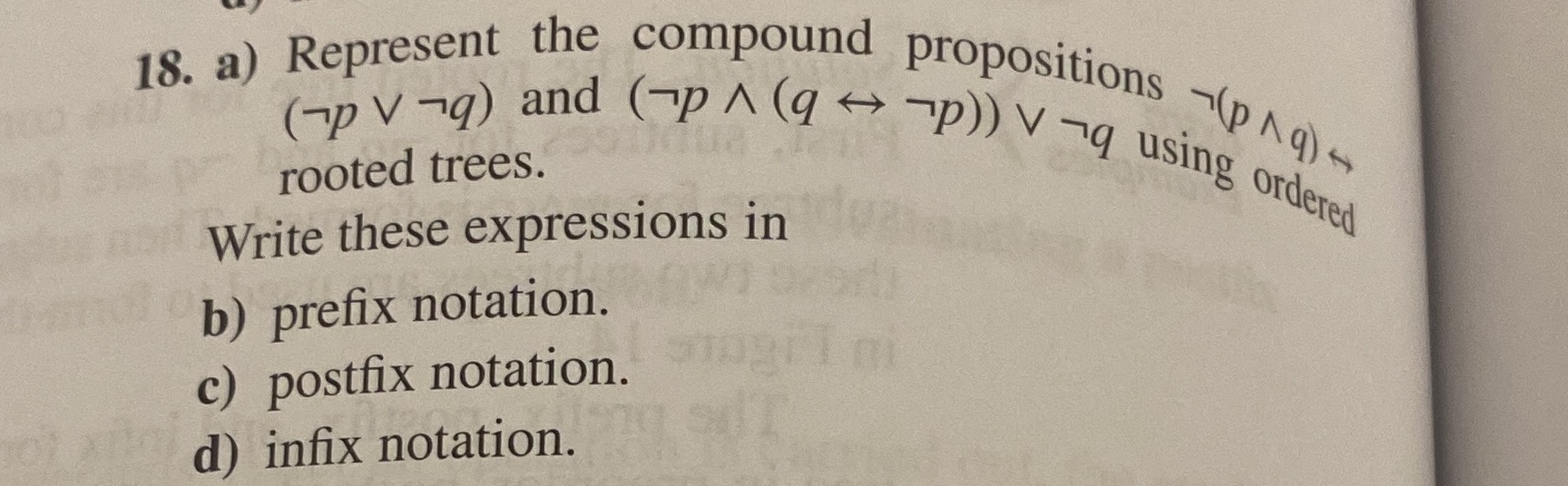 18. a) Represent the compound propositions -(p q)