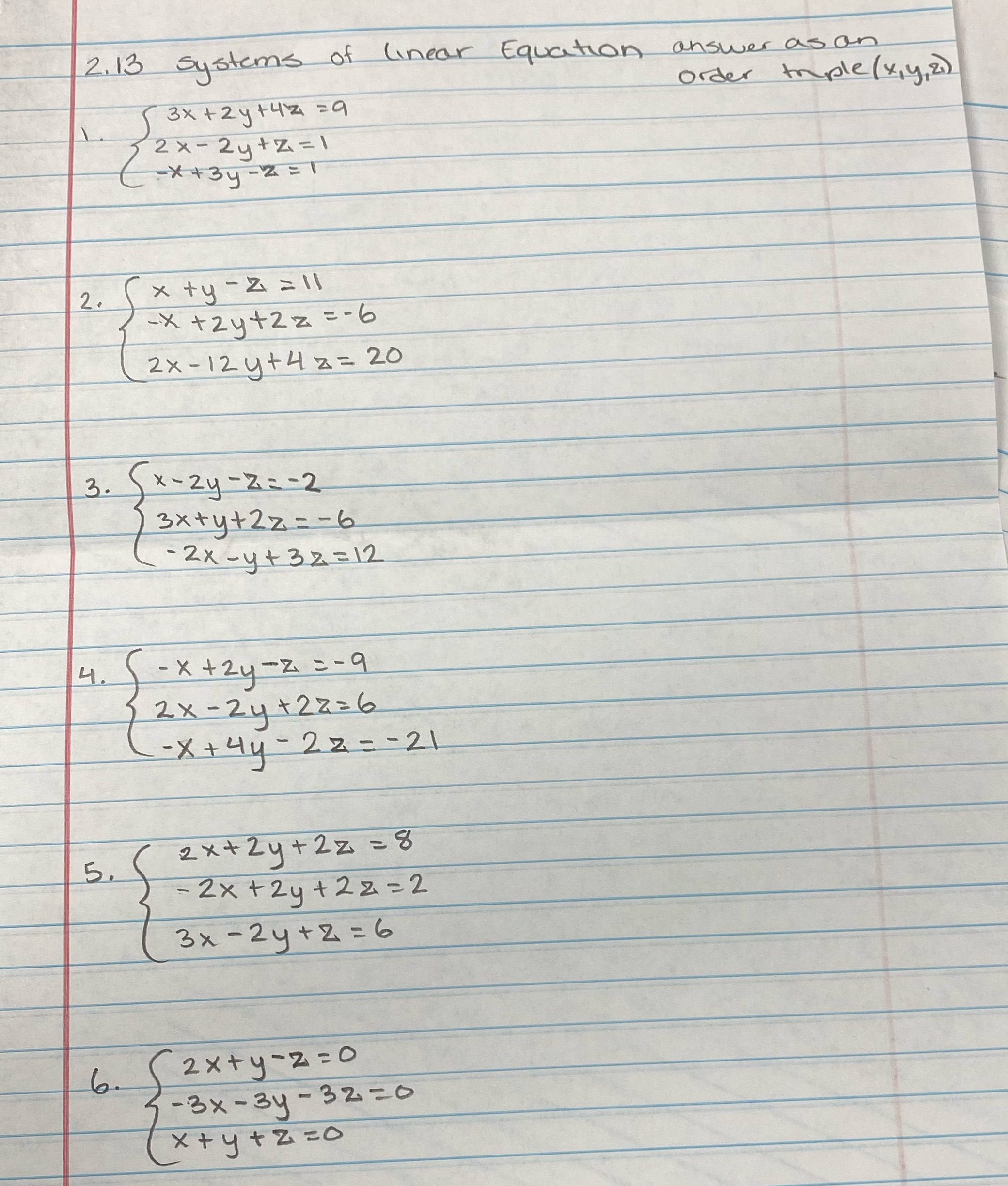 Trigonometry and Functions- Solve each system of