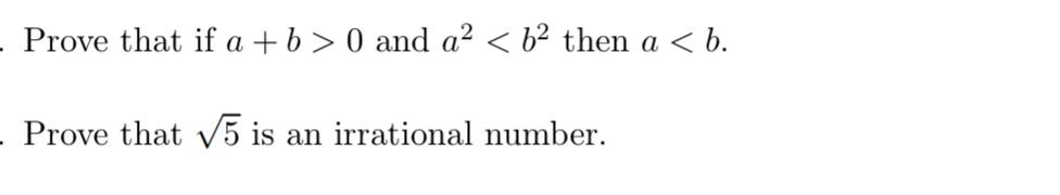 Prove that if a + b  style=