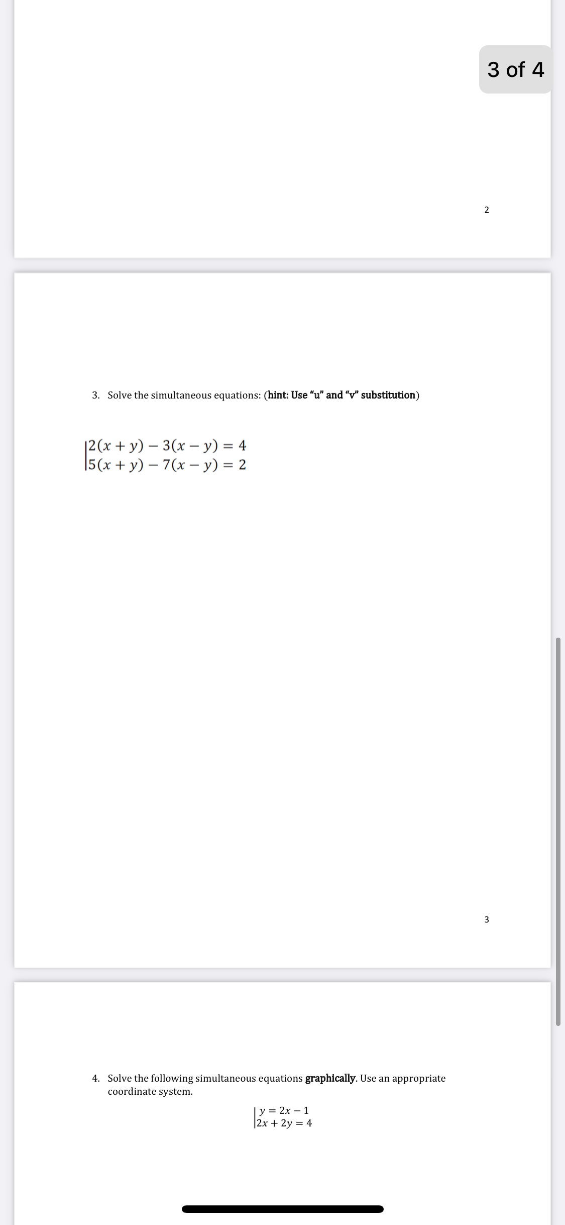 How do i solev this 3 of 4 N 3. Solve the
