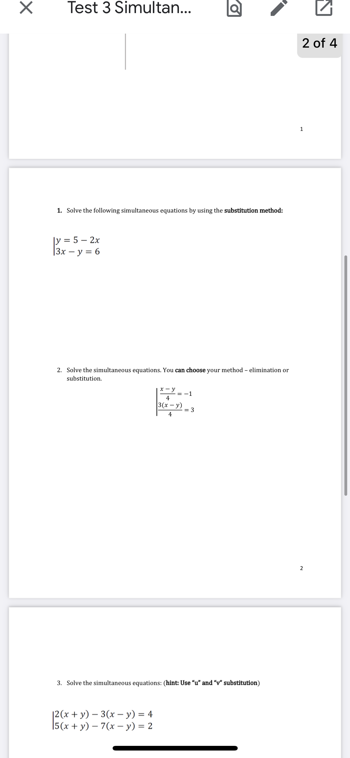 How do i solev this 3 of 4 N 3. Solve the