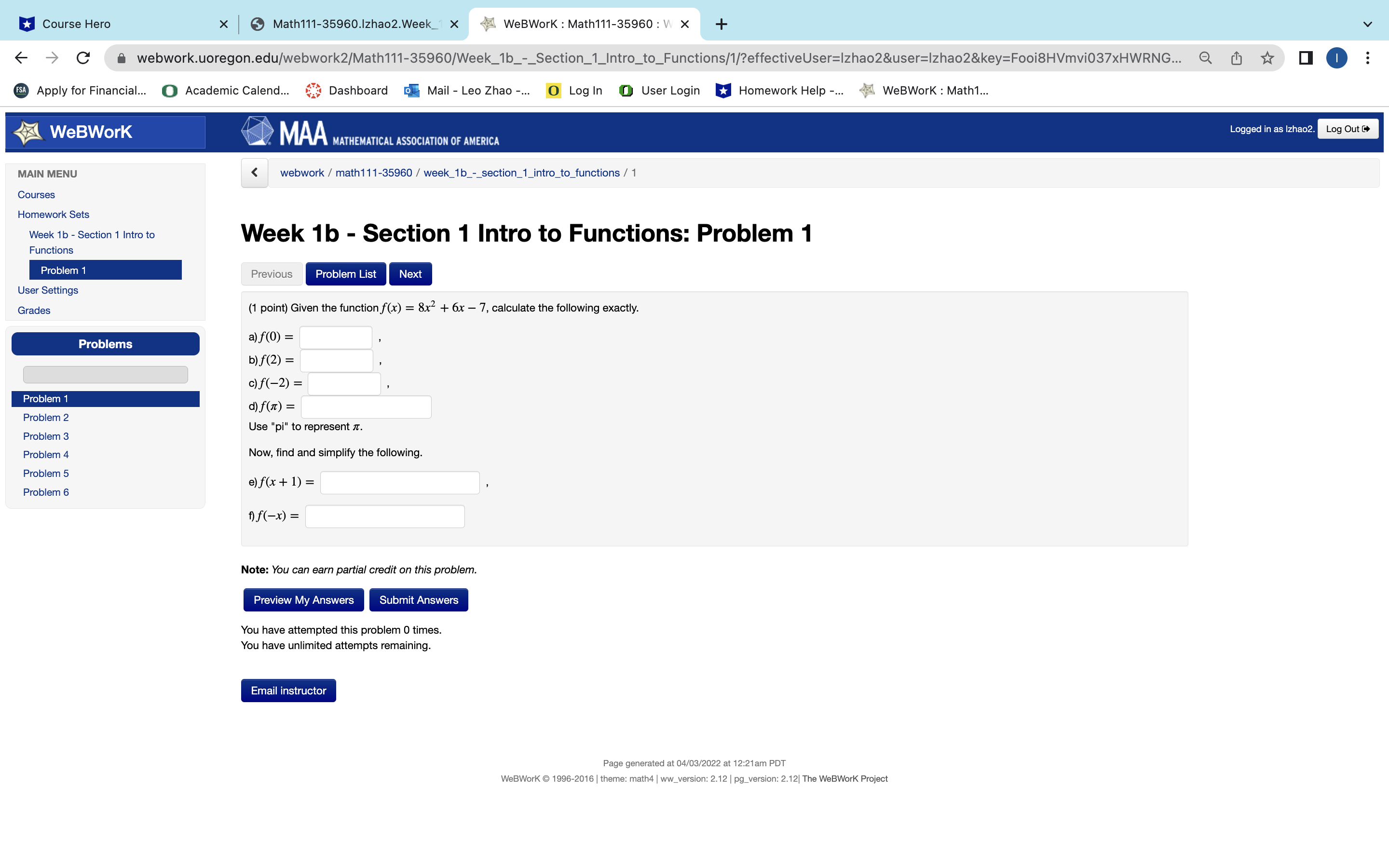 Course Hero x Math111-35960.Izhao2.Week_1 X