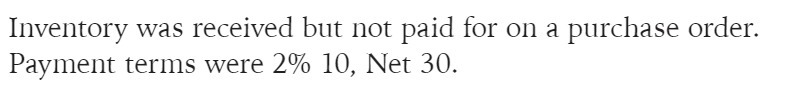 Inventory was received but not paid for on a
