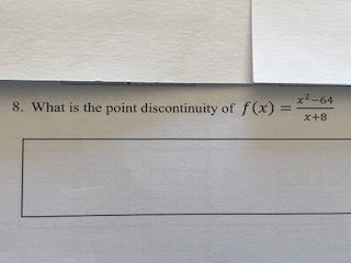 5. Solve the equation: 7- = _ 49 6. The graph of
