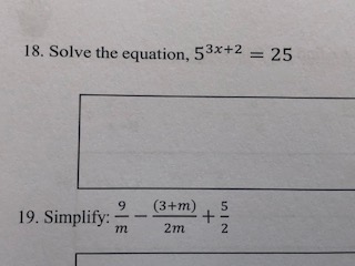 5. Solve the equation: 7- = _ 49 6. The graph of