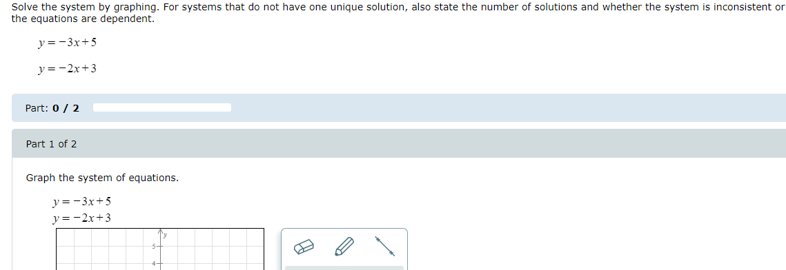 Solve the system by graphing. For systems that do