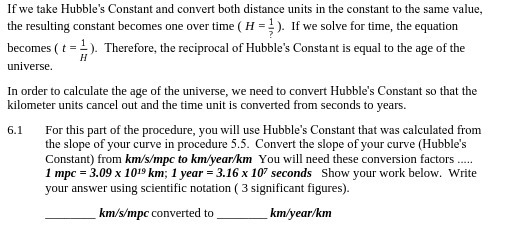 If we take Hubble's Constant and convert
