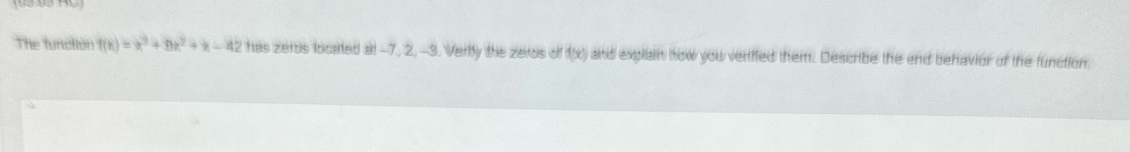 The furiation fox) 12 Has zeros idenied al-7. 2,