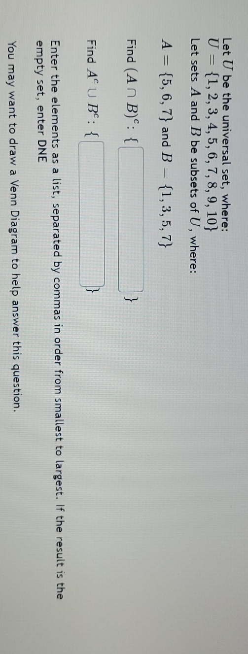 pls explain, thanks Let U be the universal set,