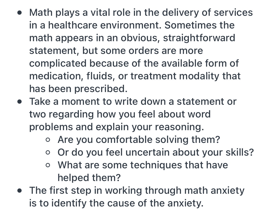 0 Math plays a vital role in the delivery of