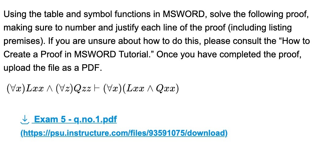Using the table and symbol functions in MSWORD,