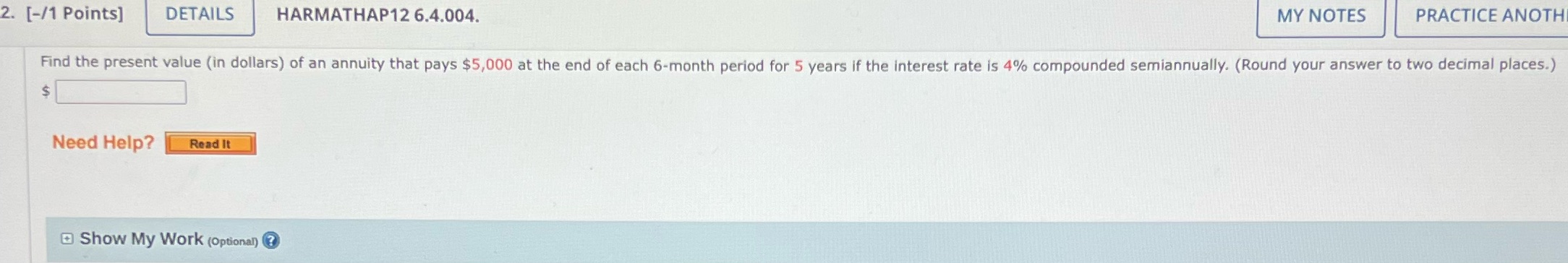 2. [-/1 Points] DETAILS HARMATHAP12 6.4.004. MY