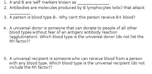 1. A and B are 'self' markers known as