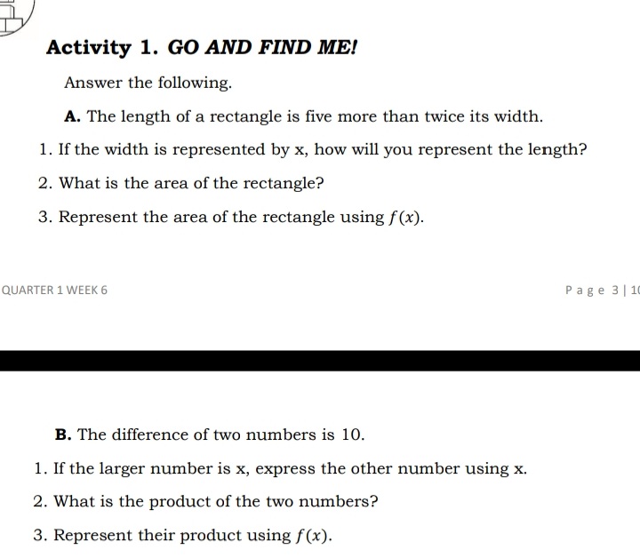 Lesson 1: Modeling Real-Life Situations Using