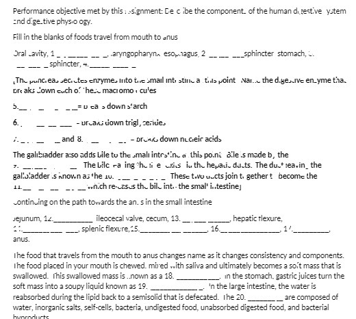 Performance objective met by this :..signment: Ce