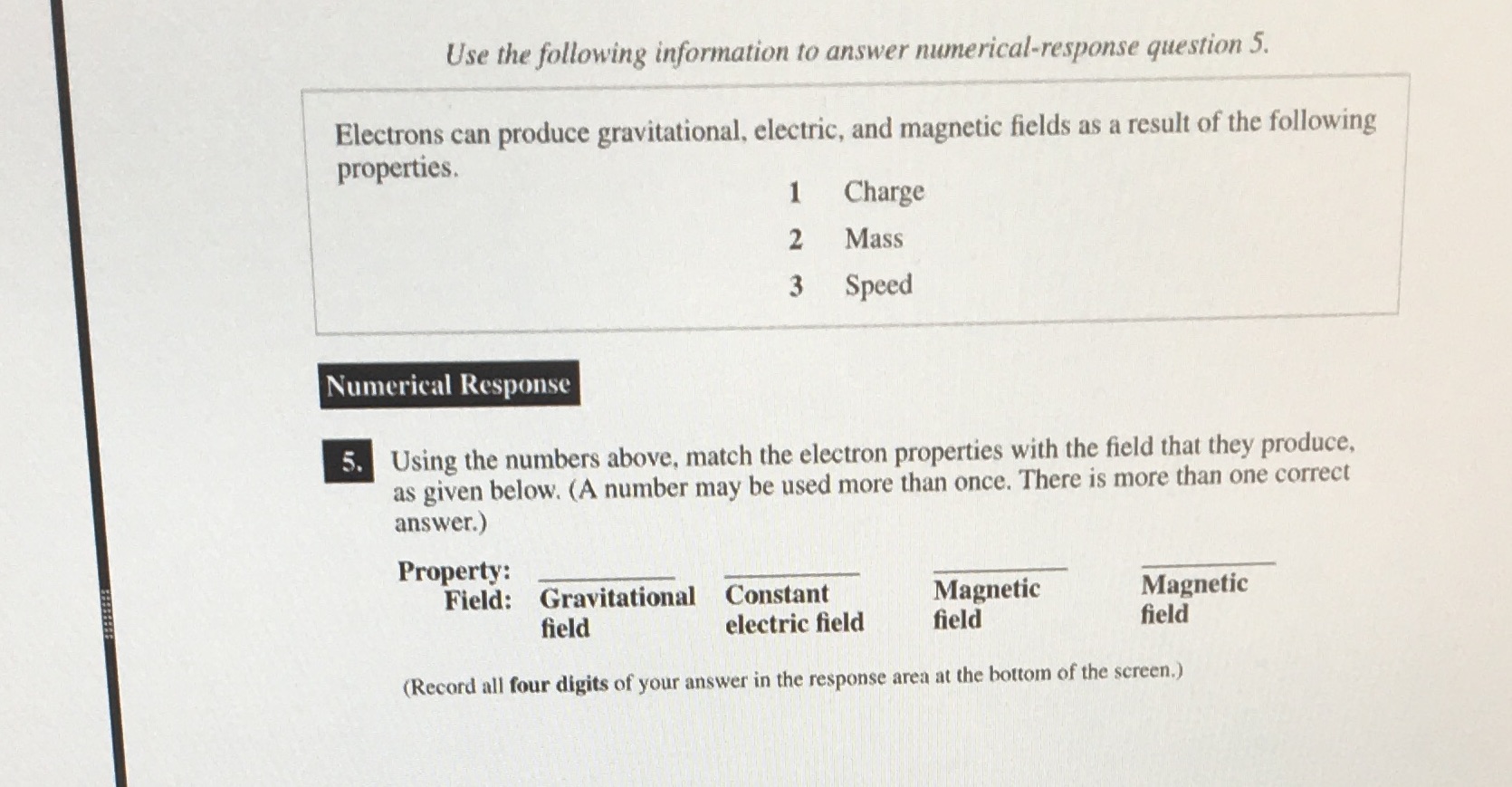 Use the following information to answer