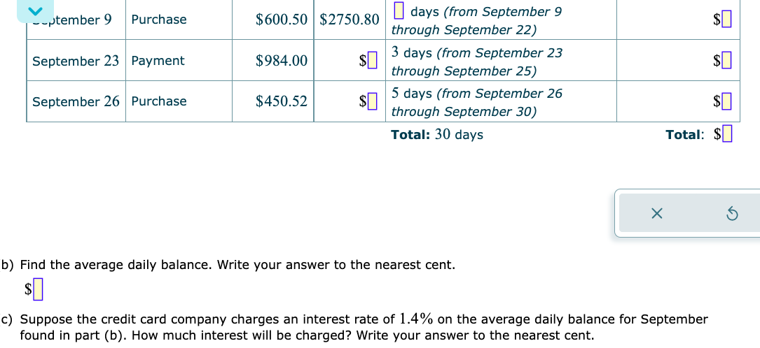 Here is Alan's credit card statement for the