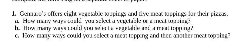 1. Gennaro's offers eight vegetable toppings