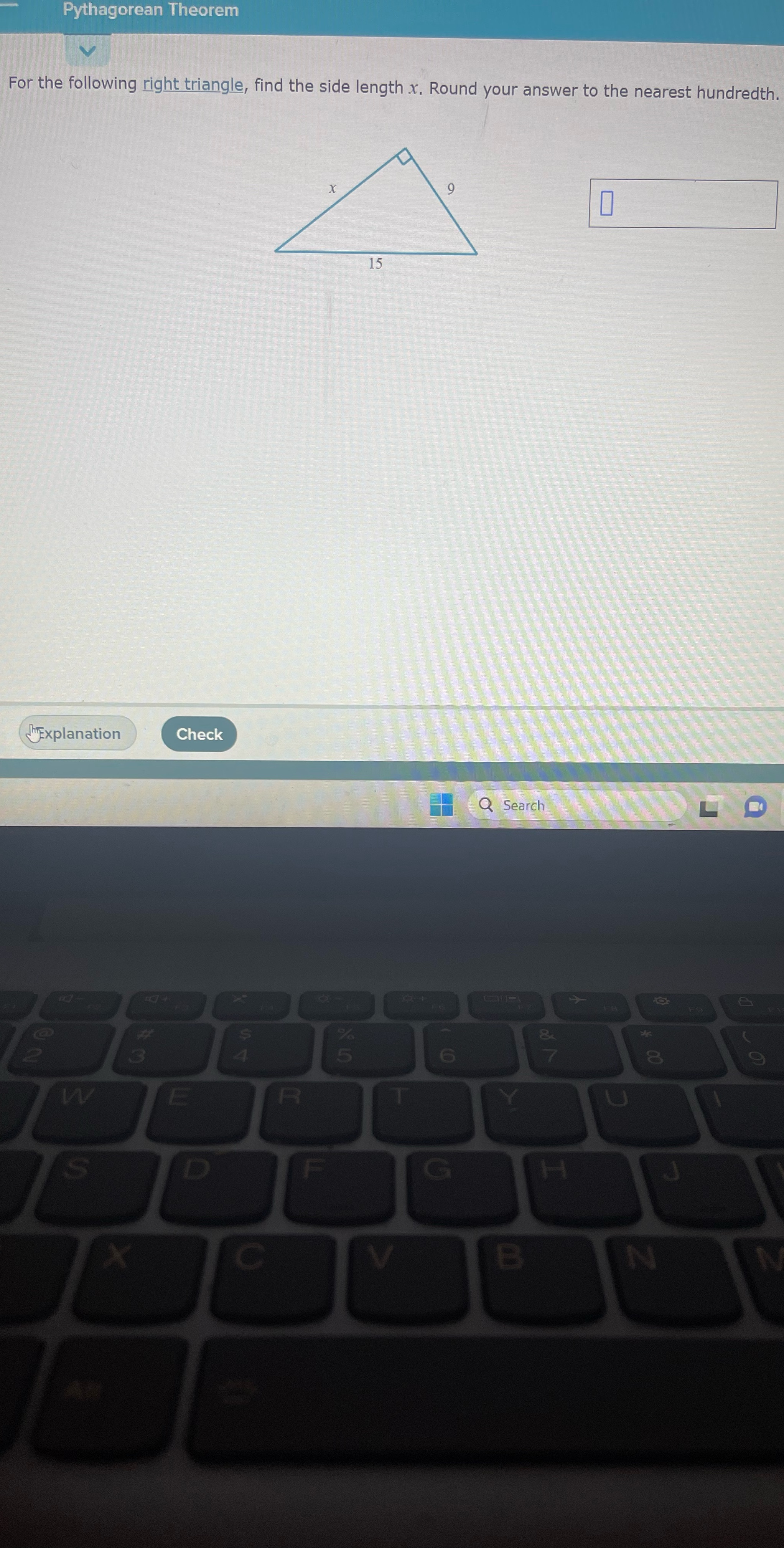 Pythagorean Theorem V For the following Light